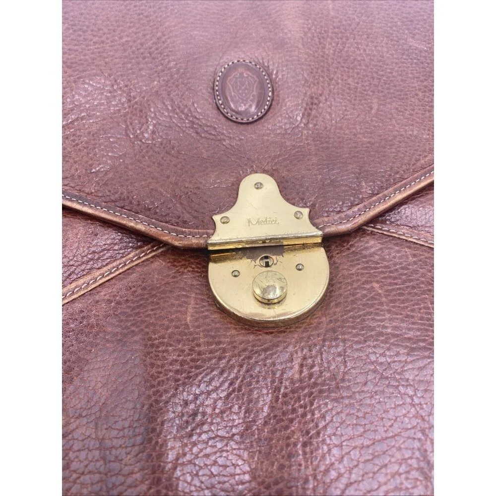 Vintage Medici Creations Leather Messenger Bag Satchel Breifcase Tote W. Germany